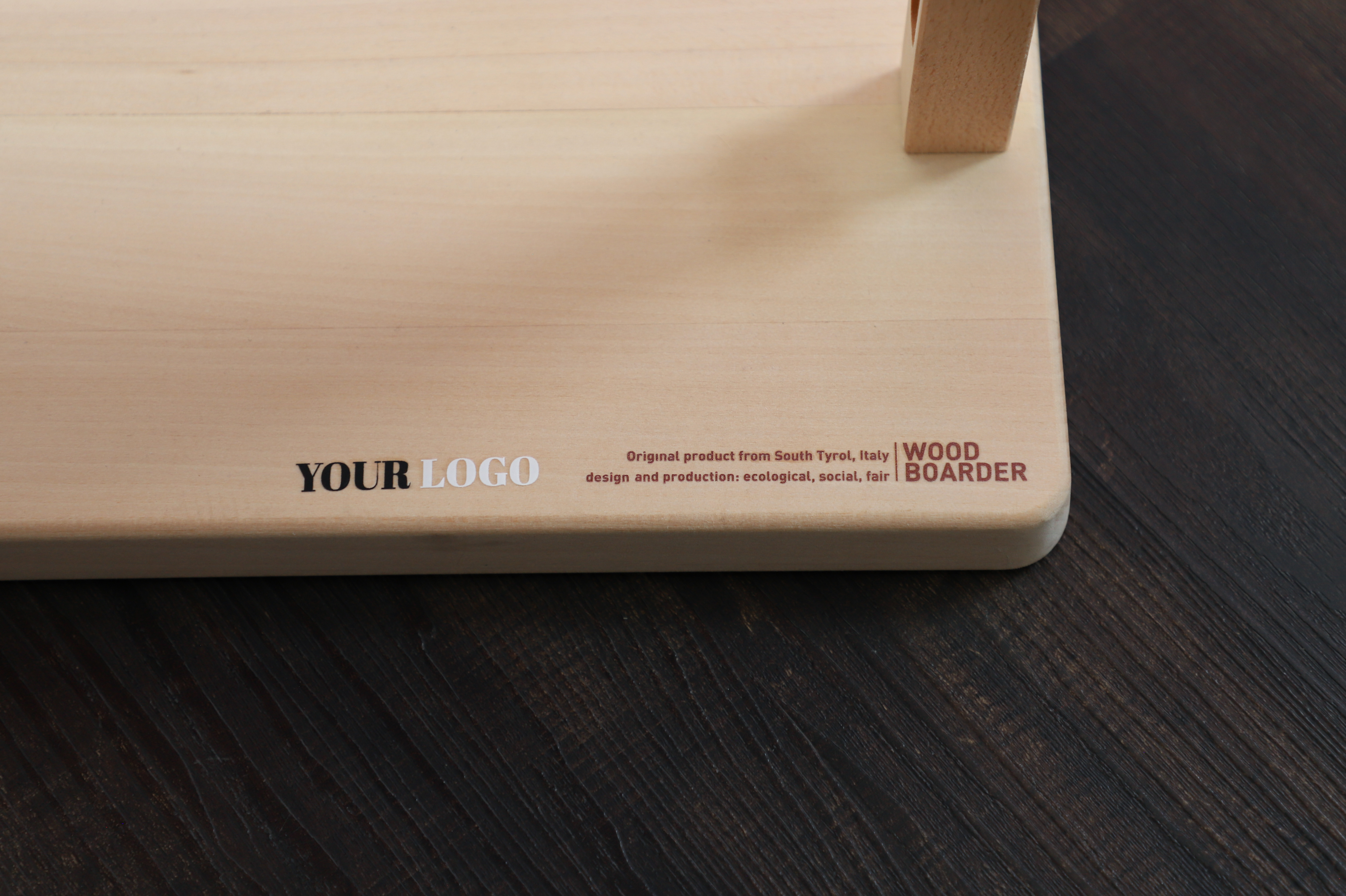 Branding of displays in wood