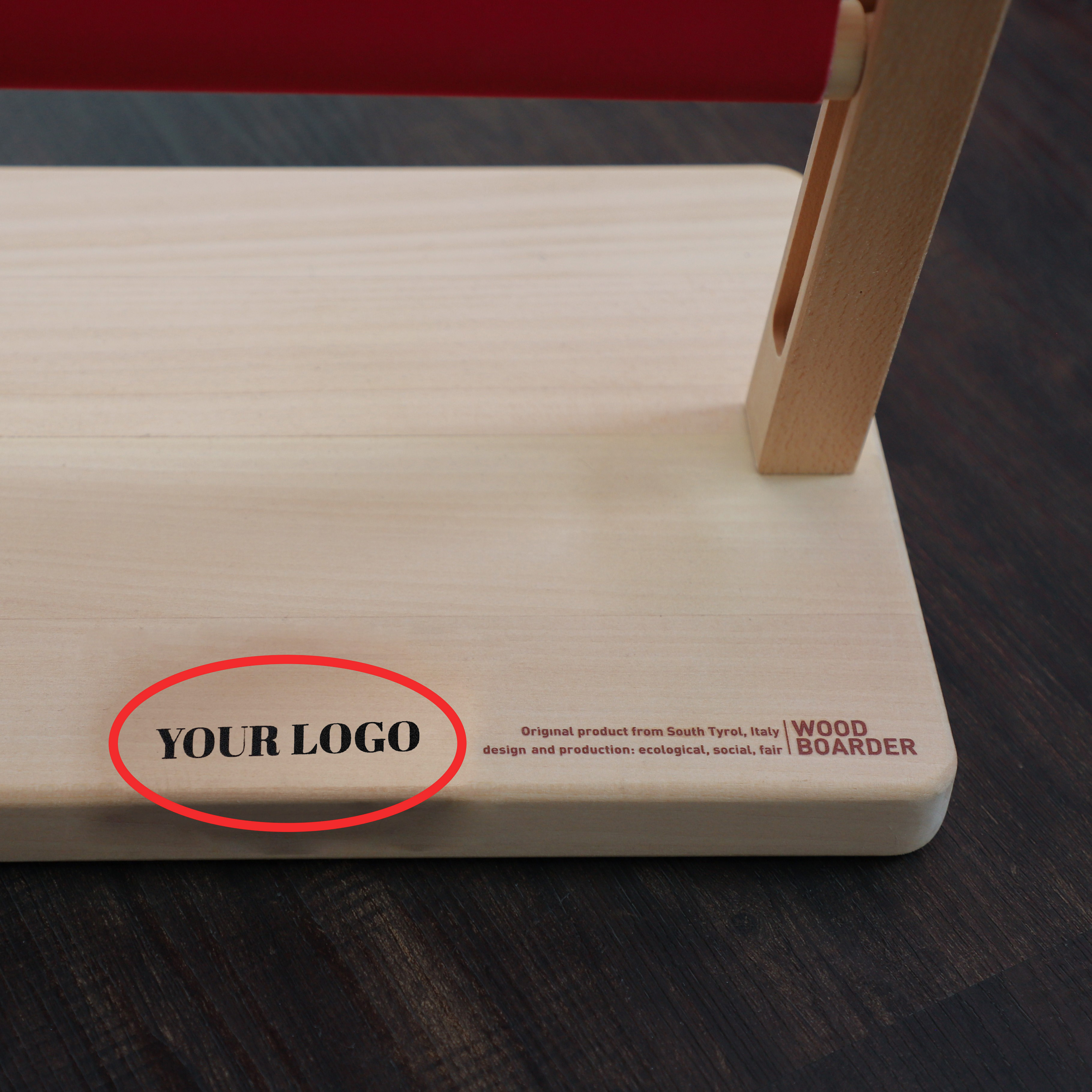 Branding of displays in wood